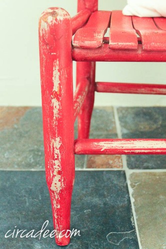 mms milk paint tricycle chair- wax puck distressing