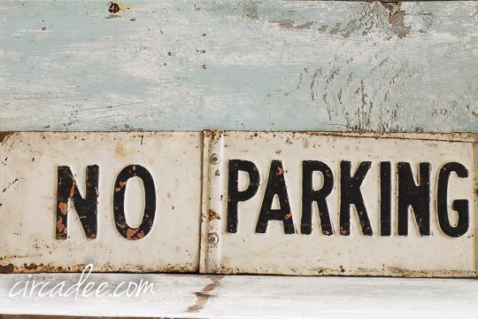 vintage enamel no parking sign